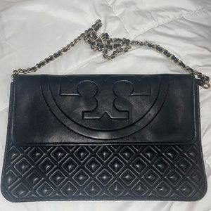 Black Tory Burch removable strap purse